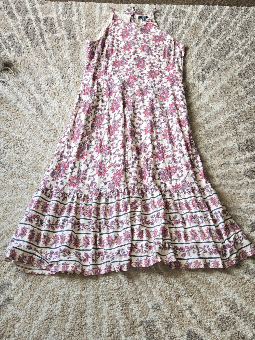 Chaps Ralph Lauren Sleeveless Floral Maxi Dress Size XL